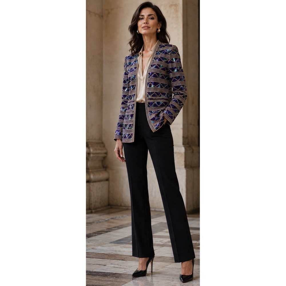 ST. JOHN EVENINGS BY MARIE GRAY Statement Jacket Luxury Shimmer Embellished SZ 6